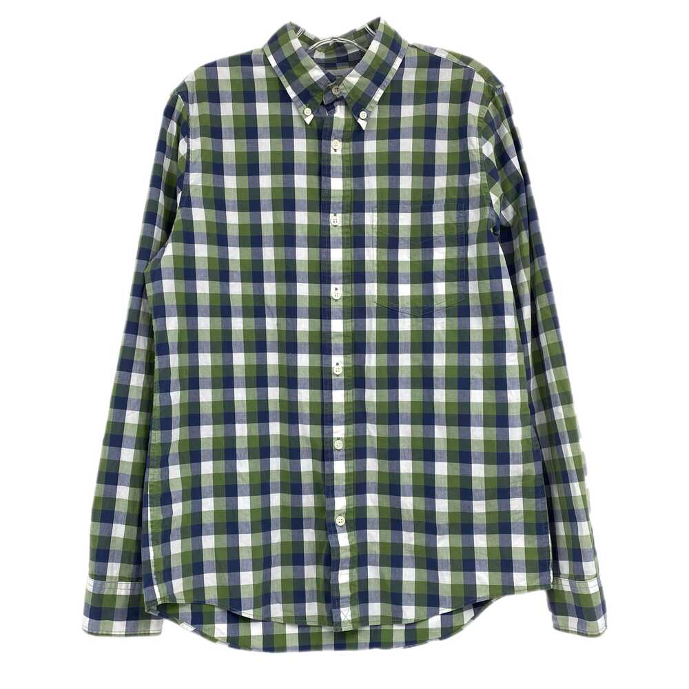 Jack Spade Blue Green Button-Up Plaid Long Sleeve Shirt | Mens M
